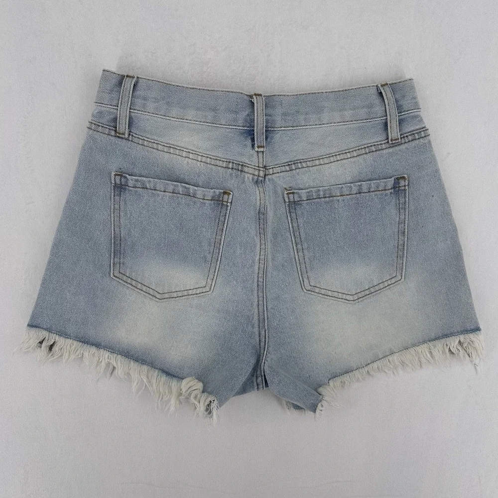By Together‎ Light Wash Button Fly Denim Jean Shorts Size Medium Cut Off NWT